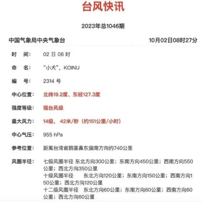 最新台风信息（最新台风信息今天）