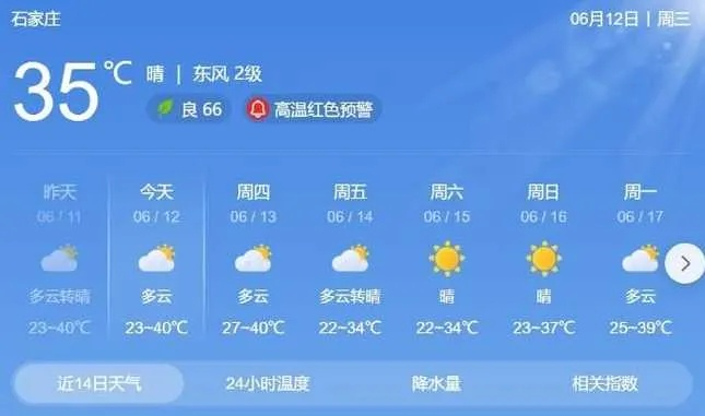 石家庄天气预报7天准确（石家庄天气预报7天准确一览表图片）
