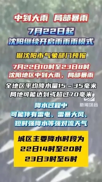 辽宁沈阳暴雨最新消息（沈阳昨天暴雨）